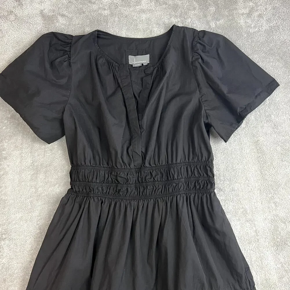 Anthropologie Somerset Mini Dress Womens L Black Tiered Boho Peasant - Picture 2 of 10